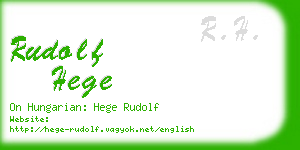 rudolf hege business card